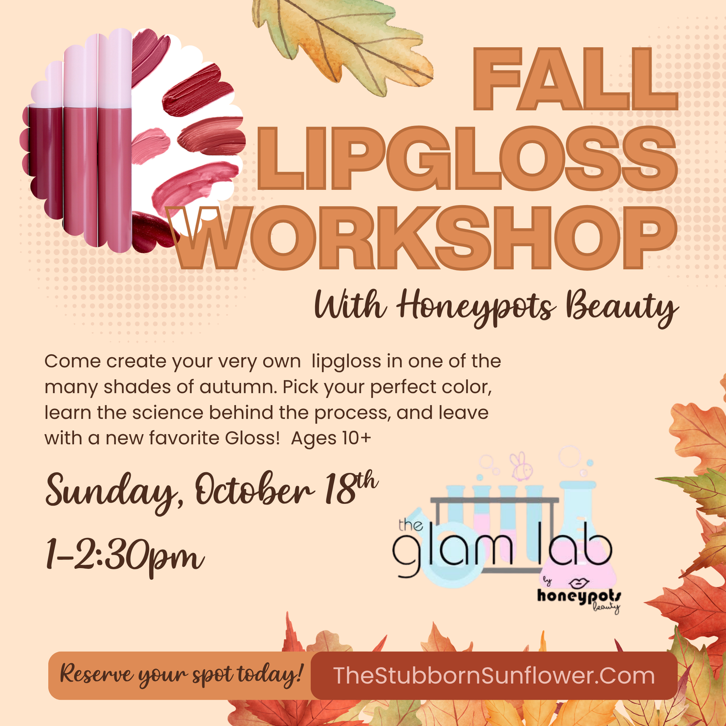Make Your Own Lipgloss | Sunday 10/18 | 1-2:30pm