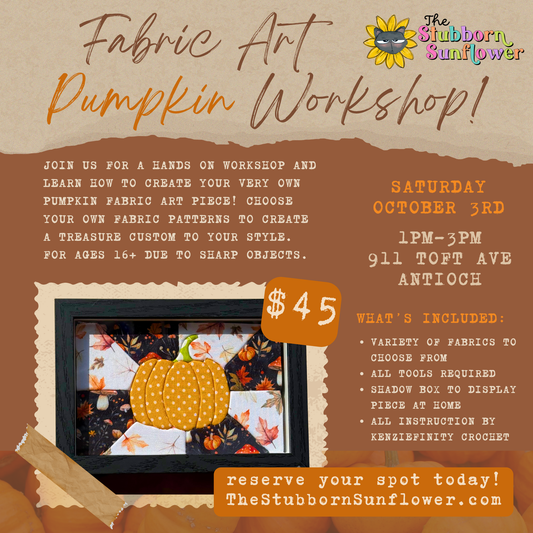 Fabric Art Pumpkin Workshop | Saturday  10/3 | 1-2pm