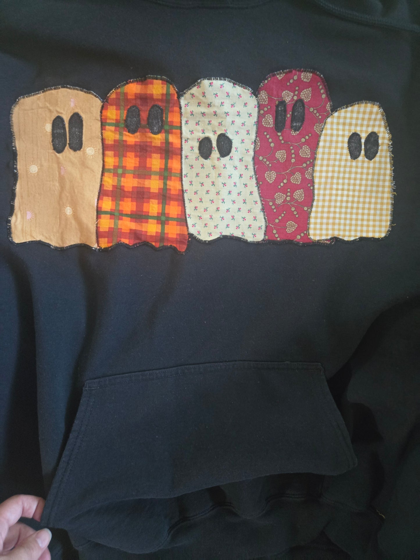 Spooky Season Upcycled Apparel | Flannel Crewneck