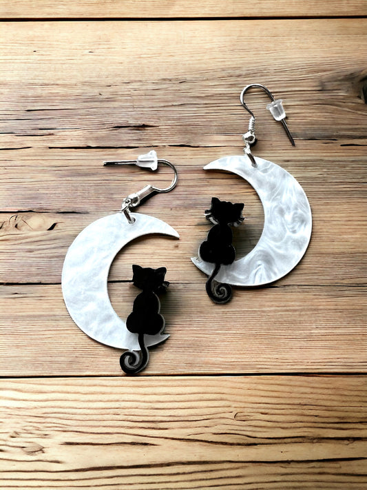 Moon Kitty Earrings