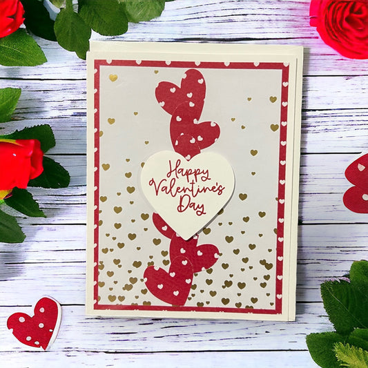 Handcrafted Happy Valentine's Blank Card