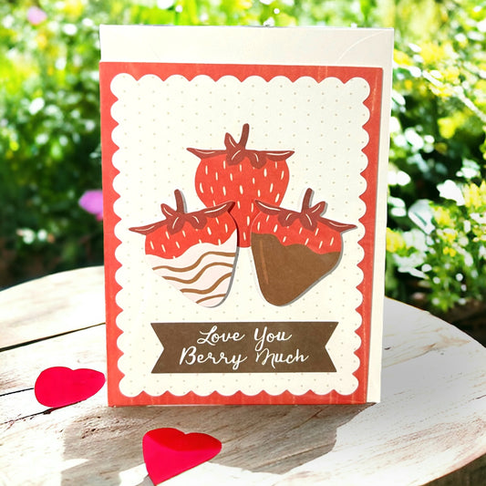 Love You Berry Much Blank Valentine Blank Card