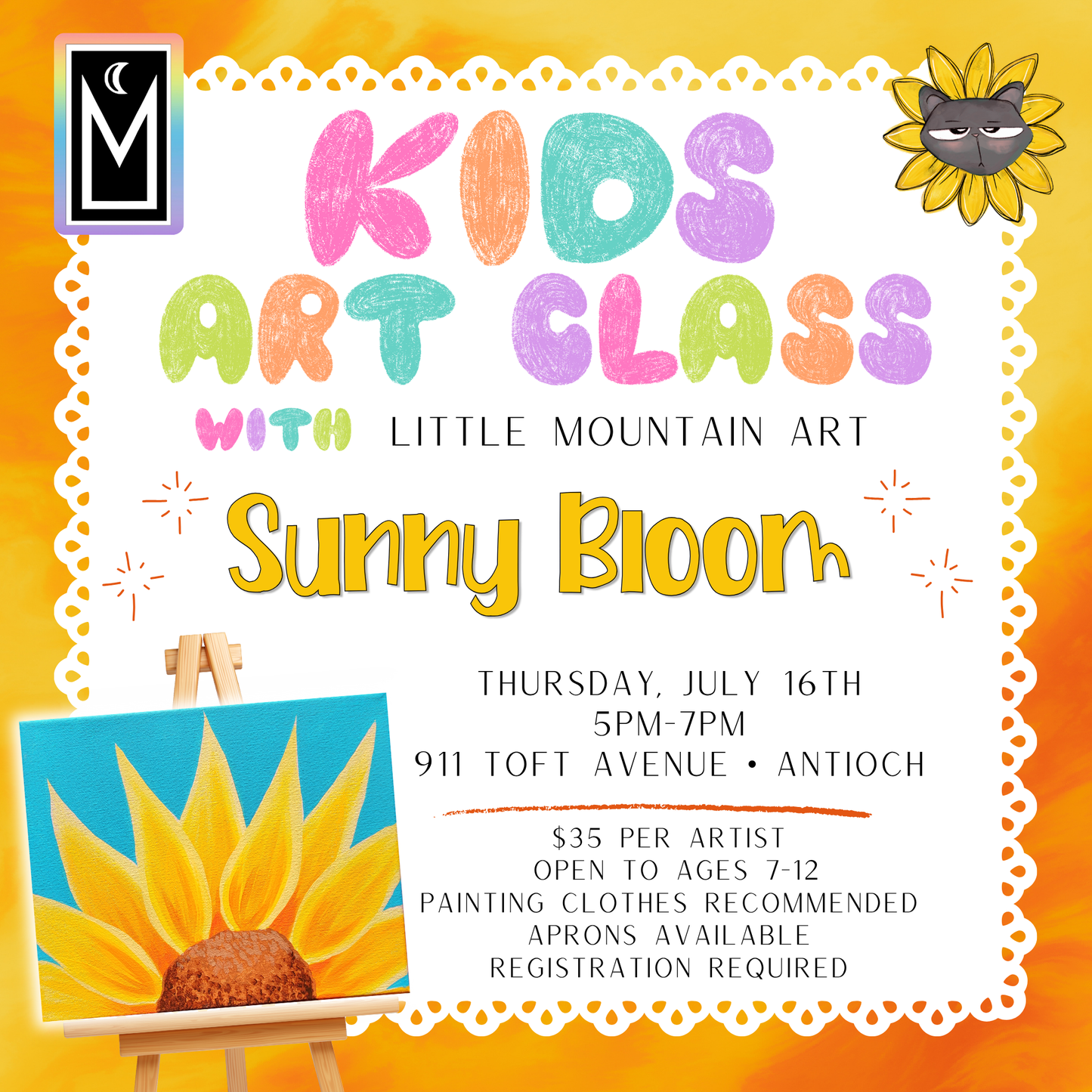 Kids Art Class | Sunny Bloom | July 16th