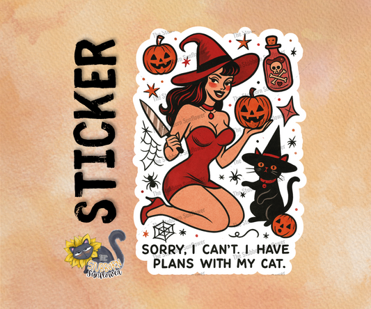 Plans With My Cat Sticker