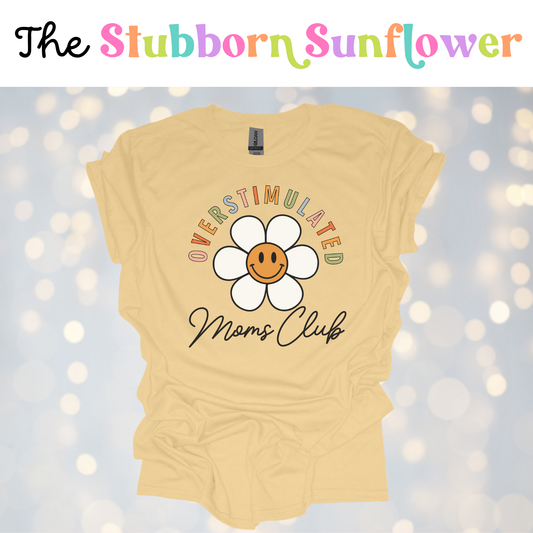 Over Stimulated Moms Club T-Shirt | Yellow