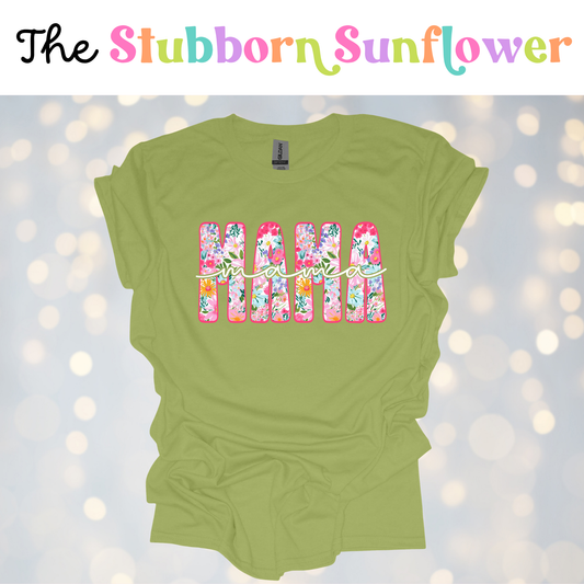 Mama Floral Lettering T-Shirt | Kiwi