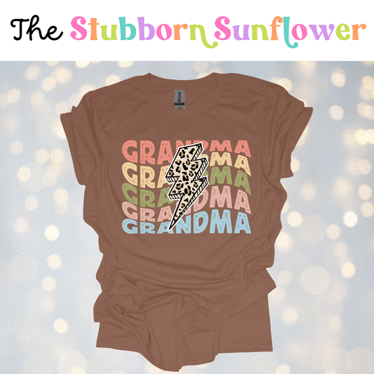 Grandma Lightning Bolt T-Shirt | Brown