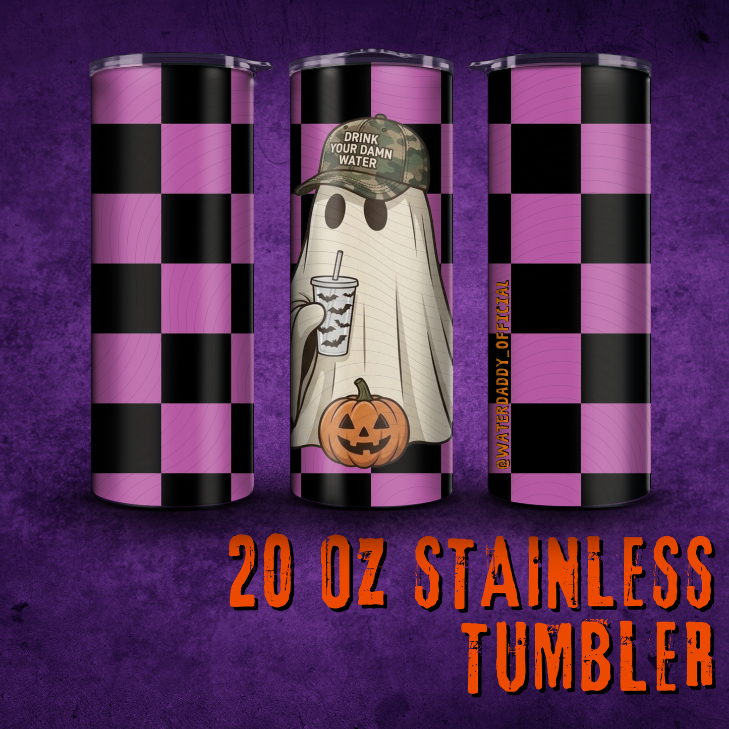Drink Water Ghost 20oz Stainless Tumbler