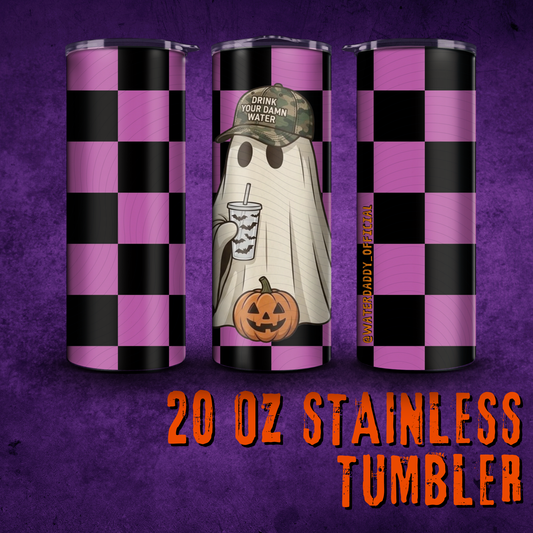 Drink Water Ghost 20oz Stainless Tumbler