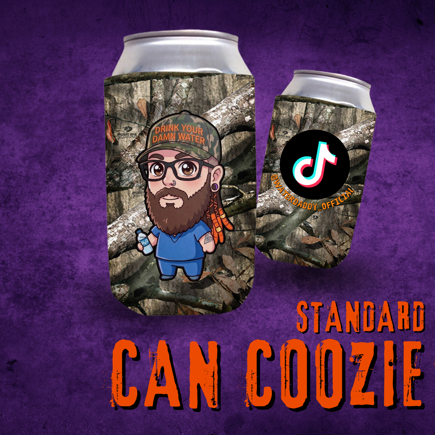 Drink Your Water Emoji Can Coozie