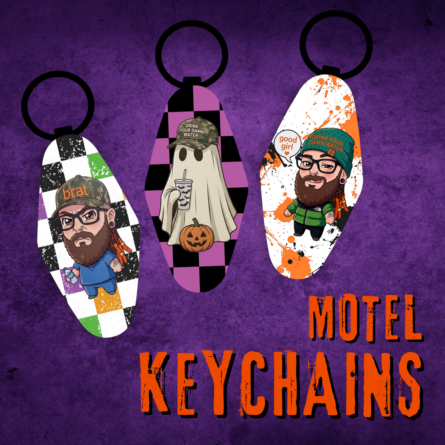 Water Daddy Motel Keychains
