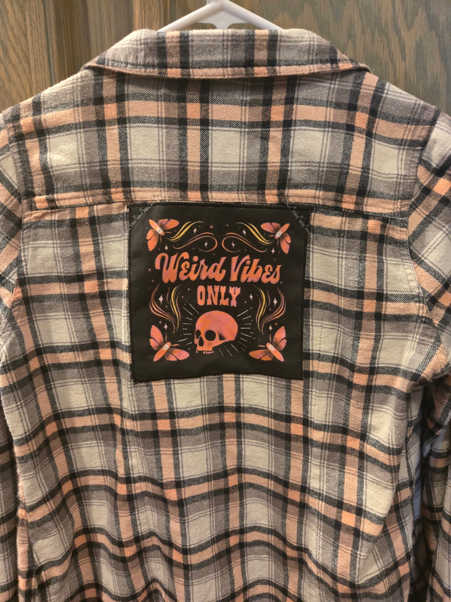 Spooky Season Upcycled Apparel | Flannel Crewneck