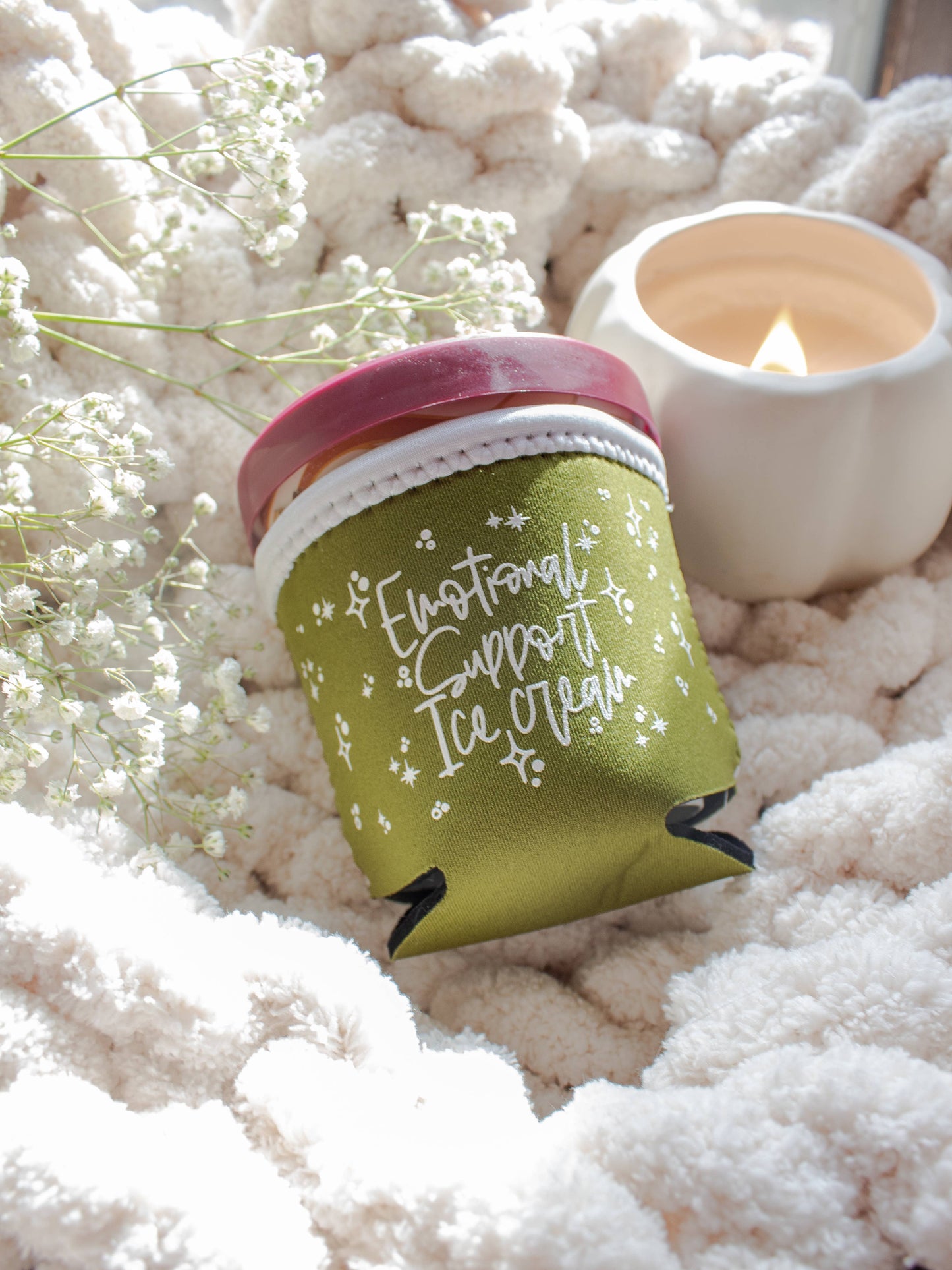 Ice Cream Pint Sleeve | Emotional Support Ice Cream | Green