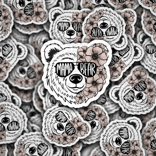 Mama Bear Floral Sticker