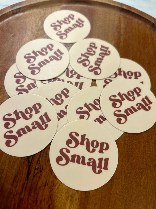 Shop Small Sticker • Cream