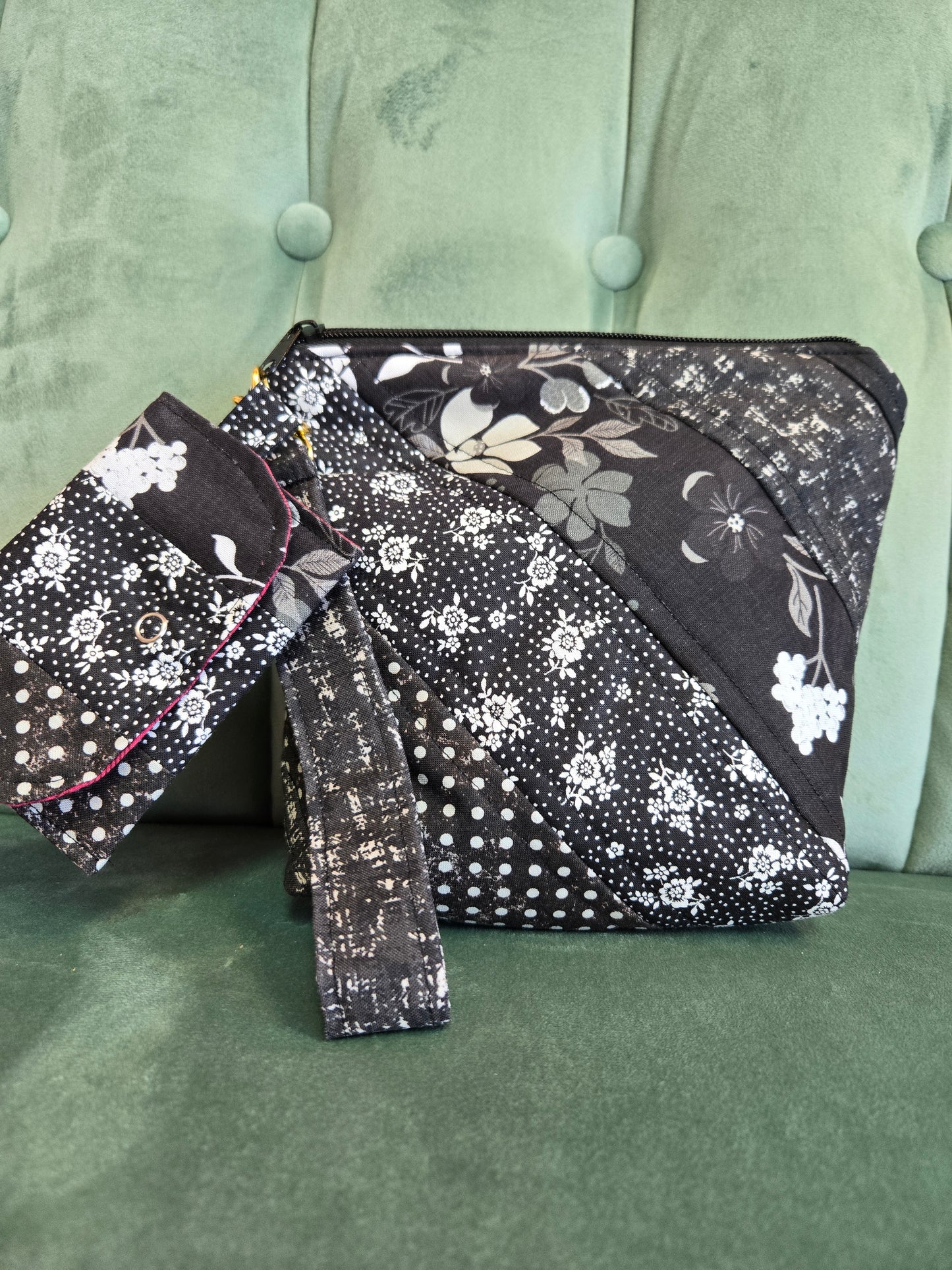 Three Piece Cosmetic Bag Set || Upcycled