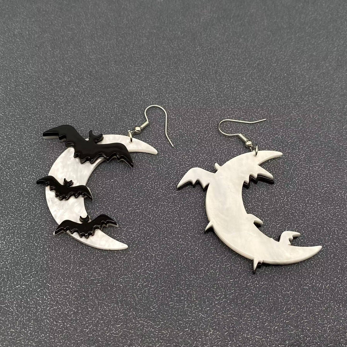 Bats Under The Moonlight Acrylic Dangle Earrings