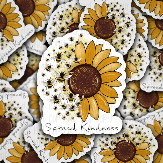 Spread Kindness sSunflower Sticker