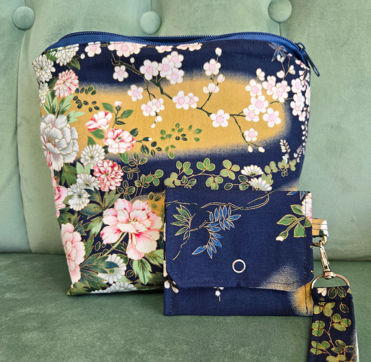 Three Piece Cosmetic Bag Set || Upcycled