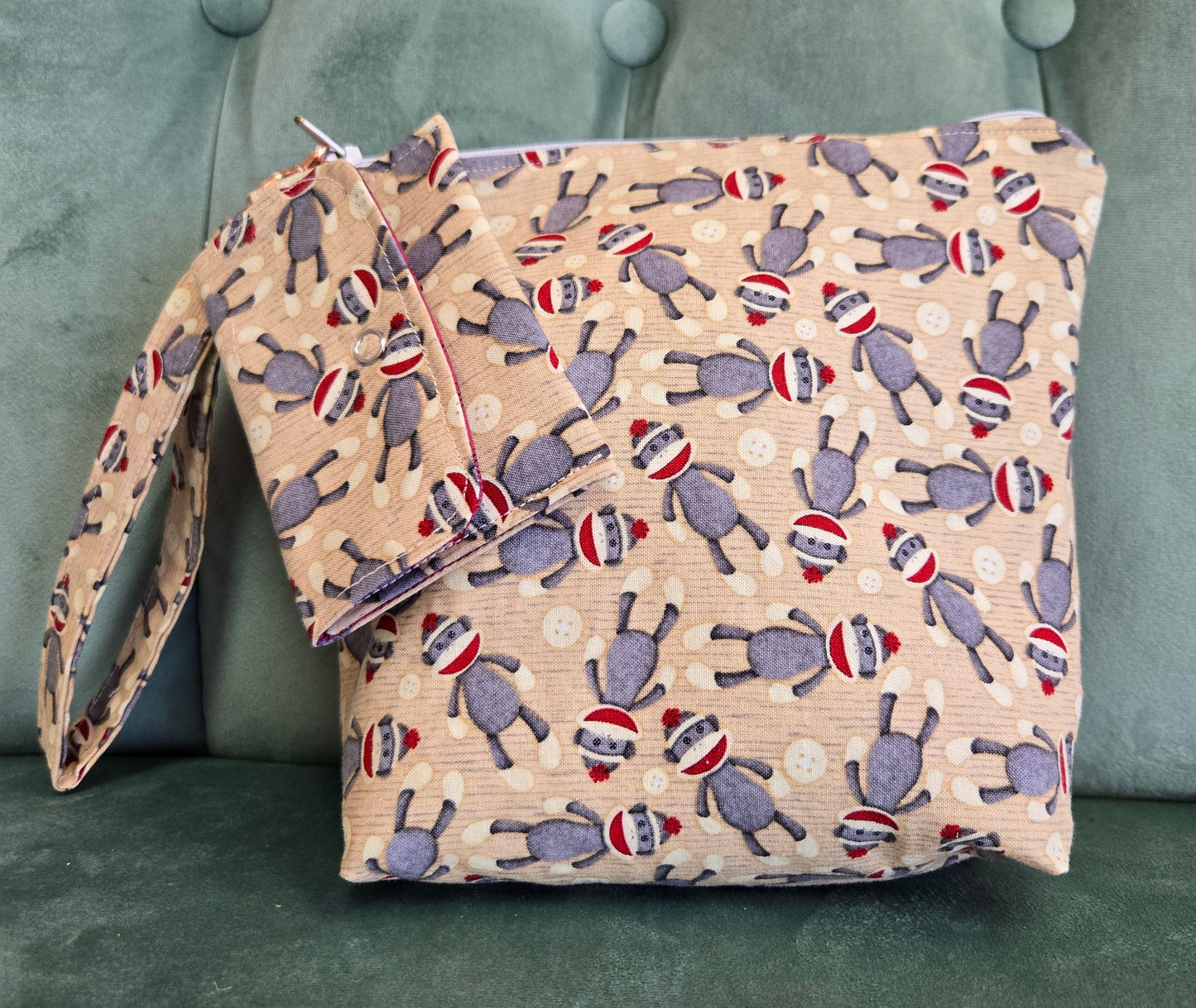 Three Piece Cosmetic Bag Set || Upcycled