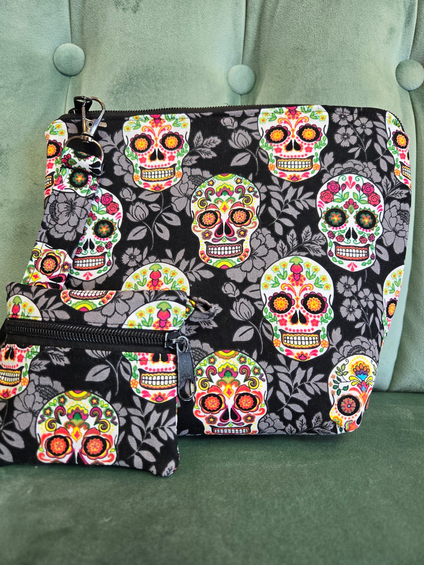 Three Piece Cosmetic Bag Set || Upcycled