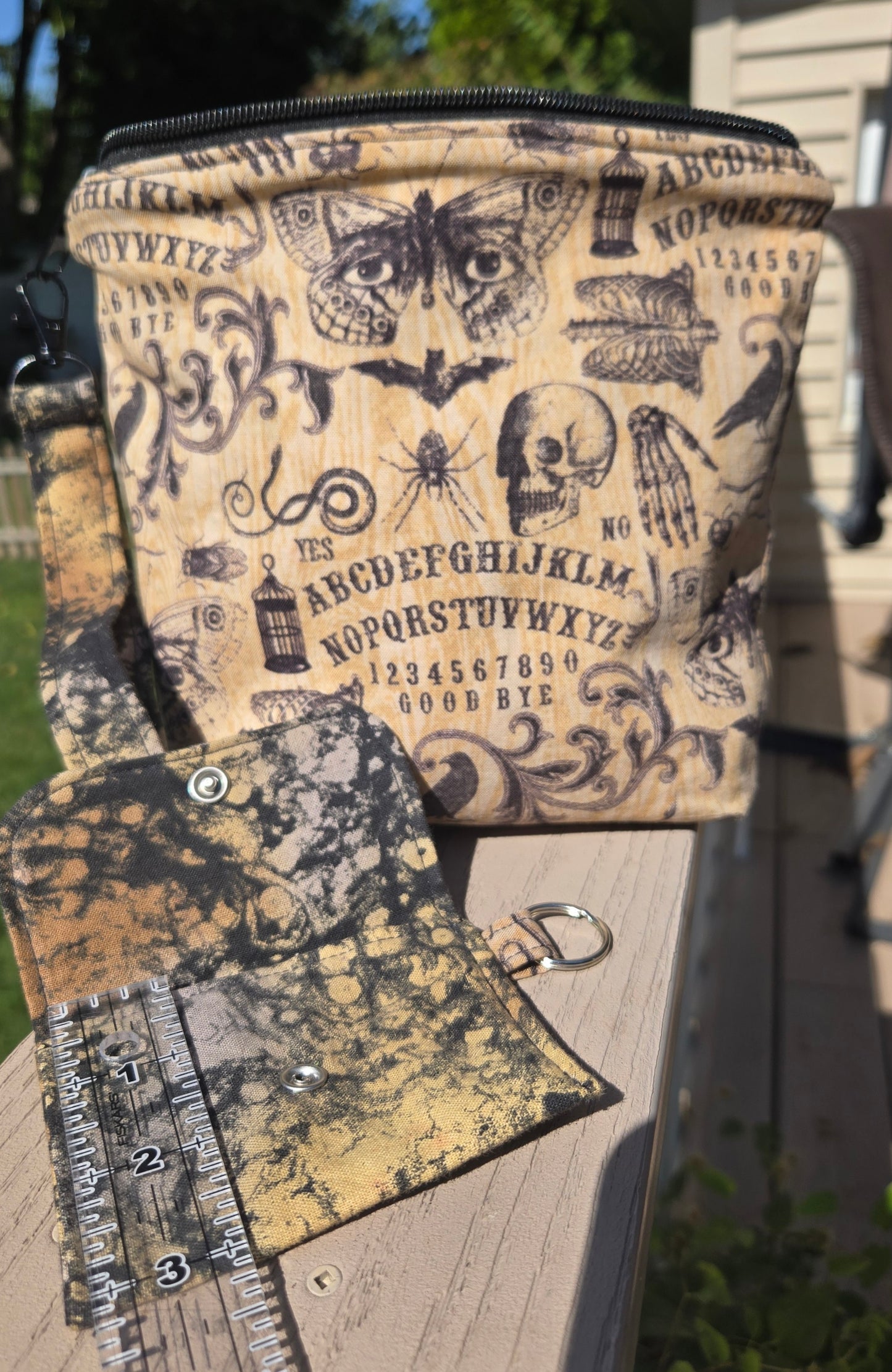 Three Piece Cosmetic Bag Set || Upcycled