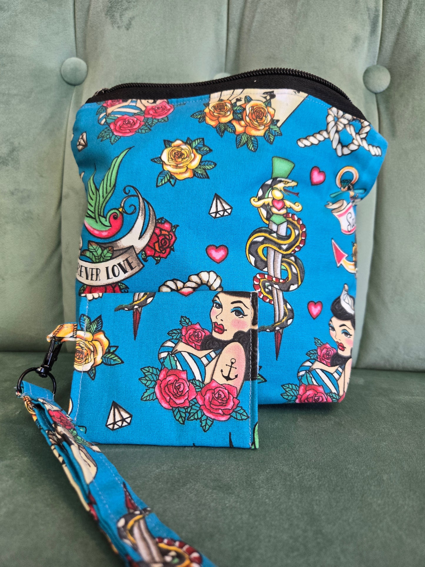 Three Piece Cosmetic Bag Set || Upcycled
