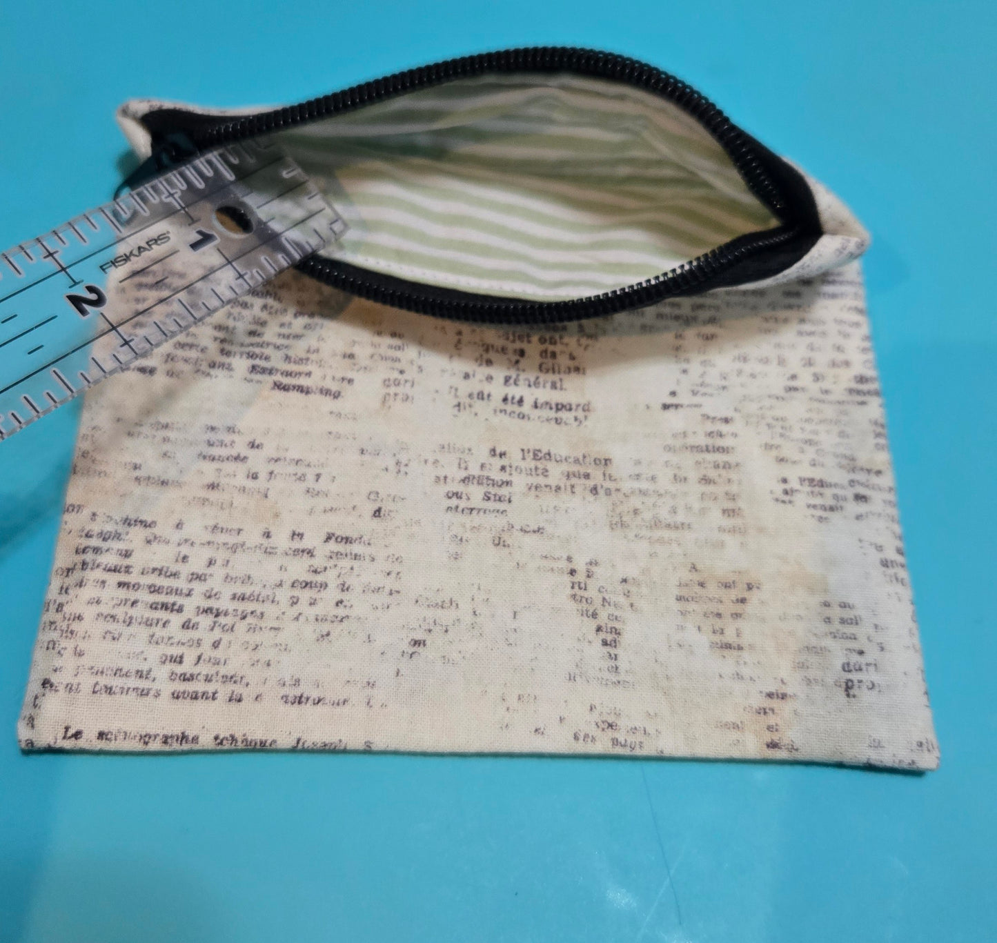 Upcycled Fabric Zipper Pouch || Repurposed Textile