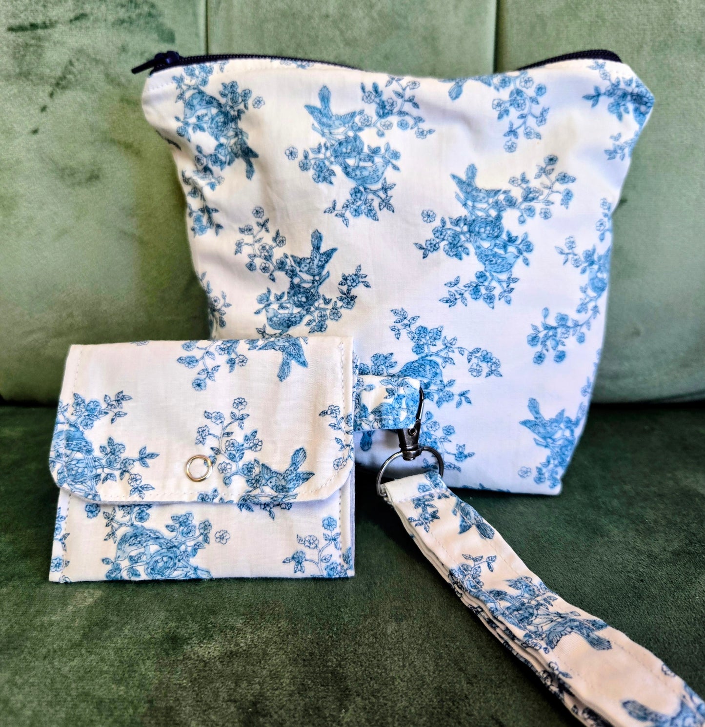 Three Piece Cosmetic Bag Set || Upcycled